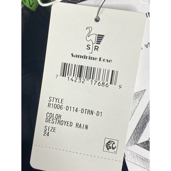 Free People x Sandrine Rose Destroyed‎ Rain Skinny Jeans Distressed Size 24 - Picture 7 of 8